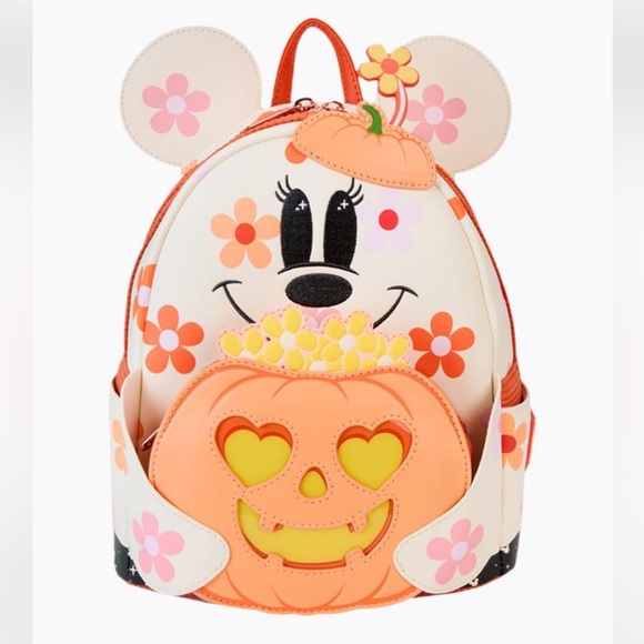 Minnie Mouse Floral Ghost Cosplay Light Up Glow Mini Backpack FREE SHIPPING - Picture 1 of 5